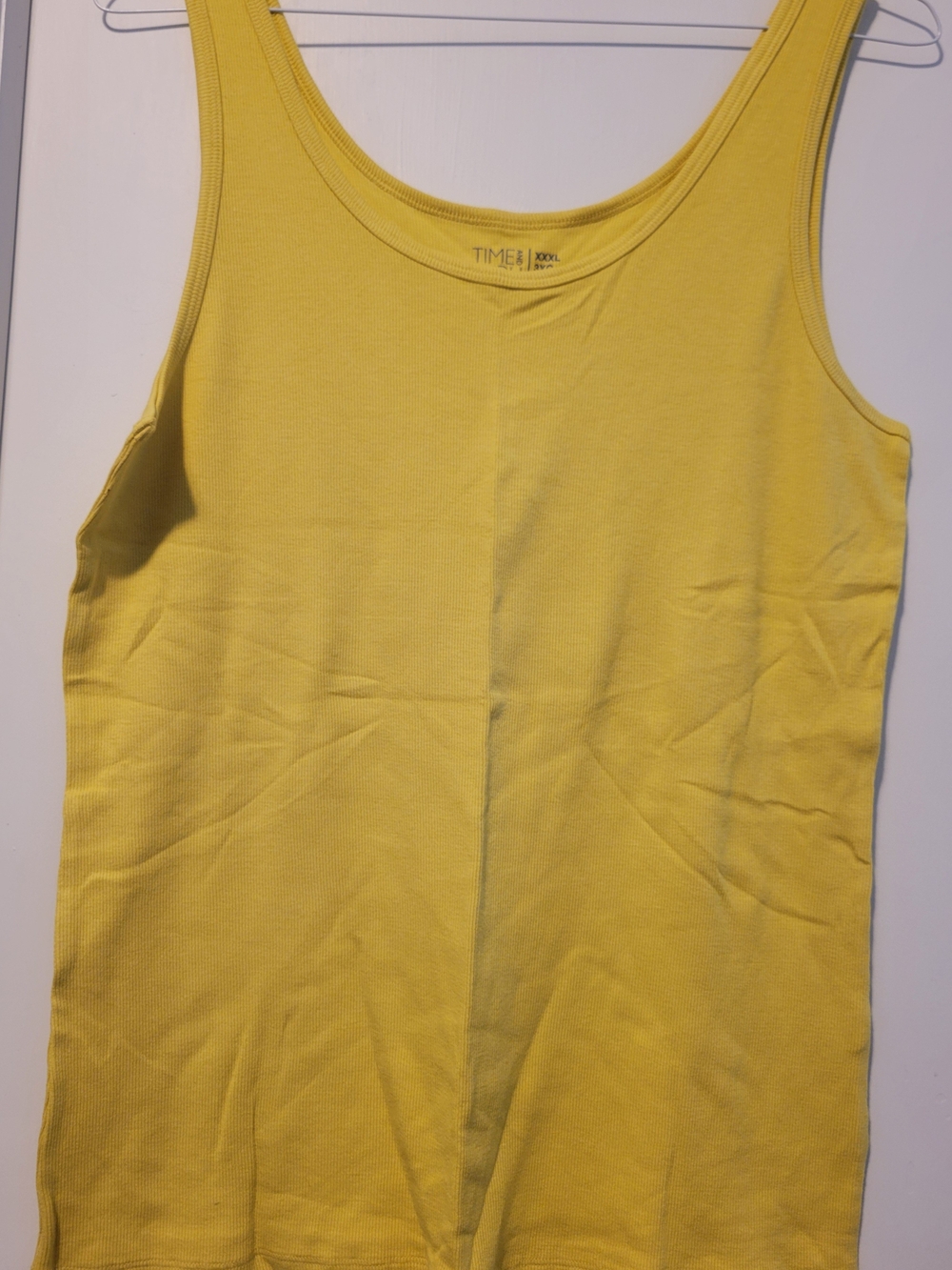 Time and Tru Yellow Ribbed Tank Top
